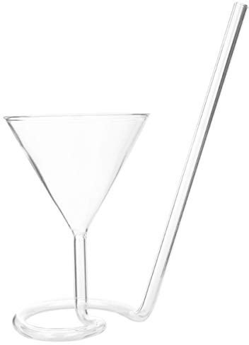 DOITOOL 1 Stück Margarita Gläser Longdrinkgläser Cocktailgläser Coctails Glässer Cocktailglas Glasses Glas Mit Strohhalm Martini Gläser