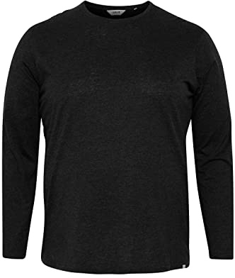 !Solid SDBedon BT Herren Big & Tall Longsleeve Langarmshirt Shirt mit Rundhalsausschnitt, Größe:4XL, Farbe:Black (194007)