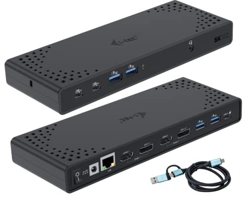 i-tec USB 3.0 / USB-C/Thunderbolt 3 Dual Display Docking Station Gen2 mit Stromversorgung 100W