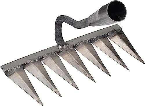 Rastrillo de jardín, rastrillo de jardín, rastrillo de hojas, extractor de malas hierbas, parterres, arado de verduras, plantas, proceso de granja, azada de jardín para deshierbar/aflojar/sembrar (sin