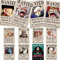 FISH DRAGATE Lot de 12 posters Anime One Piece 7,8 x 11,2 pouces New Bounty Wanted Edition Chapeau de paille Pirates Nika Fifth Gear Ruffy, Zoro Sanji, Kidd, Law, kits de collage mural