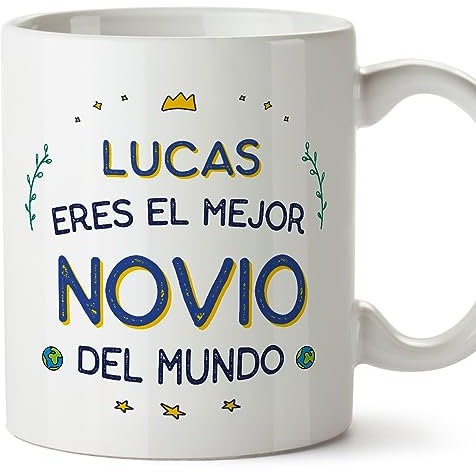 MUGFFINS Tazas Personalizadas para NOVIO - En Español - Mejor del Mundo - 11 oz / 330 ml - Regalo personalizable original y divertido