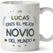 MUGFFINS Tazas Personalizadas para NOVIO - En Español - Mejor del Mundo - 11 oz / 330 ml - Regalo personalizable original y divertido