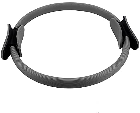 KOSDFOGE Cercle D'Anneau de Pilates, Cercle Magique D'Anneau de Fitness, 4 Couleurs 1,4 Pouces Cercle de Résistance D'Anneau de Yoga À Double Prise pour Les Cuisses et Les Jambes Fitness(Noir)
