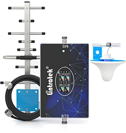 Amplificador de Cobertura Movil 4 Banda B20 800，900,1800,2100Mhz Amplificador Señal Movil gsm 3G 4G LTE 70dB Repetidores de señal 4g Compatible con Simyo/Orange/Yoigo/Vodafone