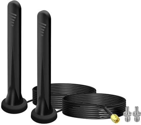 2 Unidades 5G LTE Antena Amplificador de Señal Omnidireccional SMA TS9 Conector 15 dBi Base Magnética Con Cable 3M - Para 3G/4G/5G/GSM/GPRS Router IoT Gateway Smart Home