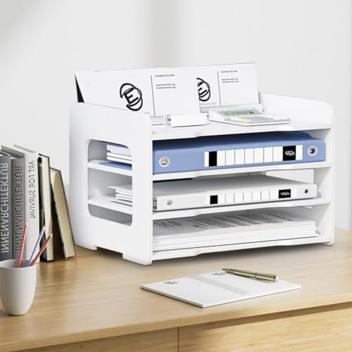 Gohytal Dokumentenablagen A4, Ablagefächer Stapelbar, Büro Organizer, Ablagefächer PVC Schreibtisch Datei Organizer Aktenaufbewahrung Dokumentenhalter für Home Office Schule Desktop Organisation