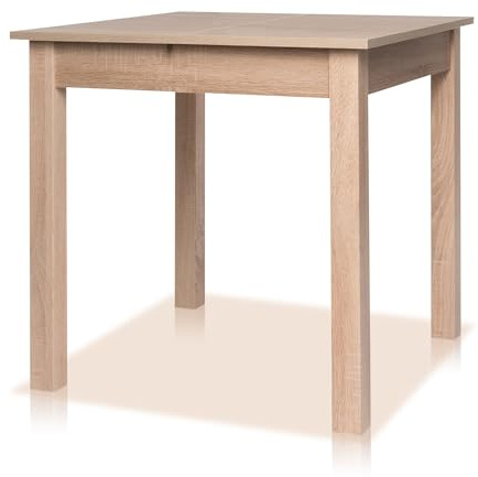 smart Esstisch 80x80 cm Eiche, Küchentisch ausziehbar bis 120 cm, Esszimmertisch aus Holzwerkstoff inkl. erweiterbare Auszugsplatte, moderner Tisch für bis zu 6 Personen