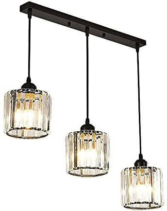 Mini lampada a sospensione in cristallo per sala da pranzo, camera da letto, moderno ③-Luce di cristallo lampadario di lusso per isola cucina, illuminazione a sospensione a goccia di cristallo K9-ner