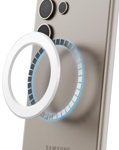 elago Magnetring Kompatibel mit MagSafe-Zubehör, 2er Pack magnetische Aufkleberringe für iPhone 16/15/14/13/12/11-Serie, Galaxy-Serie, MagSafe-Anleitung enthalten (Weiß)