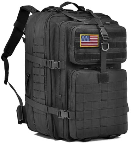R.SASR 64L Large Tactical Backpack, Military Backpack, Molle Backpack, Tactical Bag, Hiking Daypacks (3, black)
