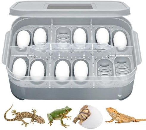 demaxiyad Klarer Eierbrutkasten – 12 Gitter Gecko Zuchtbox | Brutkästen für Bruteier, tragbarer Reptilien-Inkubator für kleine Reptilien