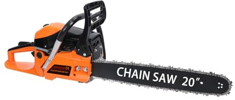 Wizoowip Benzin Kettensäge, Motorsäge Benzin 58cm³ Hubraum, 2,2 KW / 2,95 PS Motorleistung, 50.8cm Schwertlänge, Inkl Schwertschutz & Ketten zum Sägen von Holz (Orange)