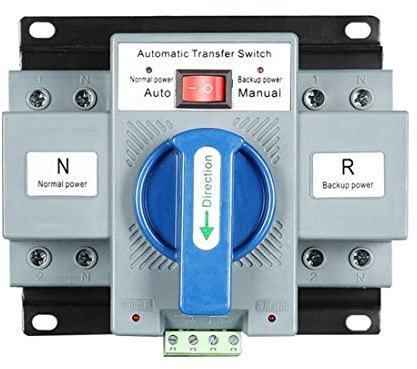 Jrifedptry 2P 63A 230V tipo MCB, interruptor de transferencia automática de energía, doble, ATS. Tensión nominal: 230V. Frecuencia nominal: 50/60Hz