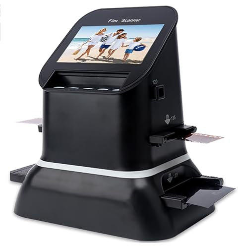 Escáner de película de alta resolución de 120, escáner de película y diapositivas, pantalla LCD de 1080P, convertidor de película digital, conversión de negativos y diapositivas de 35 mm, 135, 126,