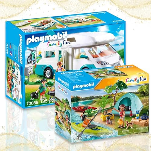 PLAYMOBIL 70088 Familien-Wohnmobil 71425 Zelten - Das ultimative Camping-Set für kleine Abenteurer!