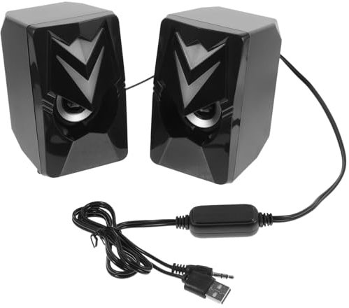 Operitacx 2pièces Enceintes Stéréo Mini USB avec Éclairage RGB Haut-parleurs pour Ordinateur Portable Puissant Et Basses Profondes Compatible avec Pc TV Et Moniteurs