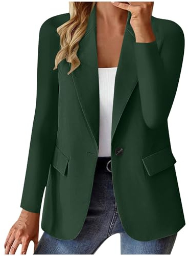 Womens BlazerJacket,Ladies Solid Button Blazers Suit Coat Long Sleeve Classic Formal Coats Fall Business Casual Work Office Elegant Jackets Open Front Cardigans Outerwear Tops UK Size S-3XL