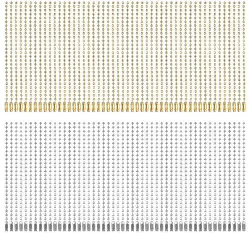 OODJVN 100 Electroplated Bead Chains, Ball Chain Key Rings, Metal Beaded Chains, Suitable For Jewelry Diy, Handmade Pendant Production.
