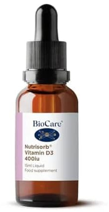 BioCare Nutrisorb Vitamin D3 400iu - Vegan Liquid Vitamin D3 for Bones, Immunity & Muscle Support - 15ml