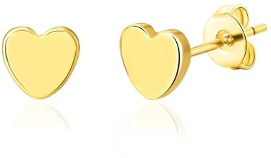Philip Jones 18k Gold Plated Heart Stud Earrings