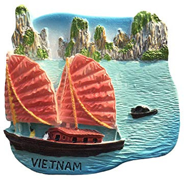 Halong Bay Vietnam 3D Refrigerator Magnet Resin Travel Souvenirs,Handmade Home & Kitchen Decoration Vietnam Fridge Magnet Collection Gift