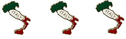 Broche pour Vêtements / Tissu. Modèles à thème tricolore. Couleur or. Paquet multi-pièces. Conçu en Italie. (Péninsule tricolore, 3)