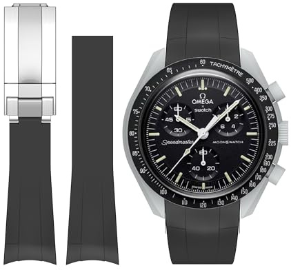 Bonace Bracelet de rechange en silicone de 20 mm pour montre Omega x Swatch MoonSwatch