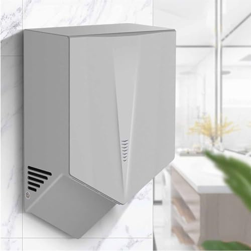 Asciugamani Elettrico, Dispositivo per Asciugare Le Mani a Induzione Automatica per Bagno Asciugatura Rapida 6-10 Secondi, Potente Asciuga Mani 1400W Elettrica Commerciale Montata a Parete,Silver