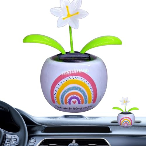 Wackelfigur Blume, Solar Wackelblumen Wackelfigur, Solar Tanzende Blume Solarblume, Auto Armaturenbrett Dekoration Innenraum Zubehör, Wackelfigur Wackelblume Tier Auto Armaturenbrett Ornament Büro