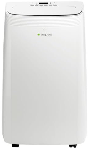 Aspes Aire Acondicionado Portátil, 12000 BTU. AAAP1200B. Bomba de Calor, Display LED manual, Temporizador, Mando a Distancia, Kit instalación ventana incluido, Clasificación Energética A