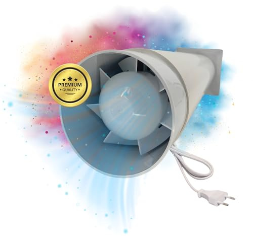 TronicXL Juego de ventiladores de pared + tubo + campana de extracción, ventilador de ventilación para el baño, sótano, garaje, taller, inodoro, cocina, sistema de ventilación (con cable e