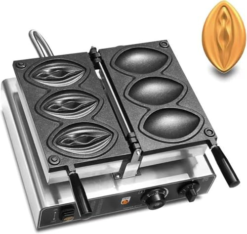 Good Homie Macchina per Waffle con Abalone 3 Pezzi, Macchina per Waffle Commerciale a Forma Strana, 5 Minuti/Lotto, Rivestimento in Teflon Antiaderente, per Snack da Cucina Domestica