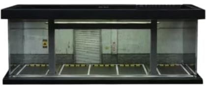 Milageto Vitrina Protectora para maquetas de vehículos a Escala 1:64 con luz, Vitrina de exhibición Multiusos para maquetas de Coches, Escenario, Diorama, Style D