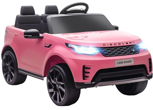 AIYAPLAY Voiture Électrique Enfant Land Rover Discovery 12 V Rose | Télécommande 2,4 G, 2 Moteurs, Véhicule avec Démarrage Progressif, Port USB, Musique, Phares LED, Klaxon