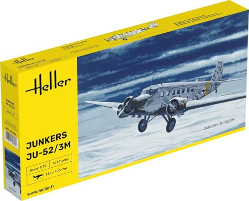 Heller 80380 Modellbausatz Junkers Ju-52/3m, Silberfarben