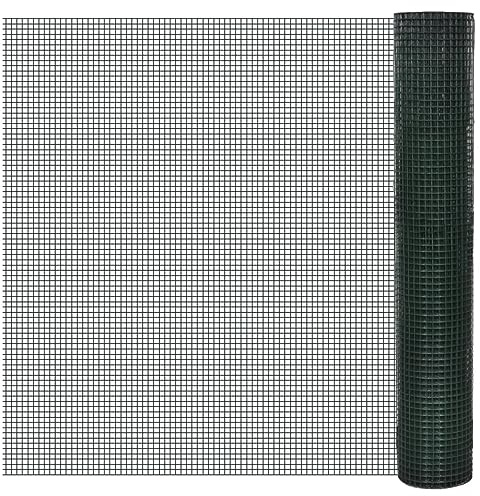 vidaXL Alambrada gallinero galvanizada Recubrimiento PVC Verde 25x1 m