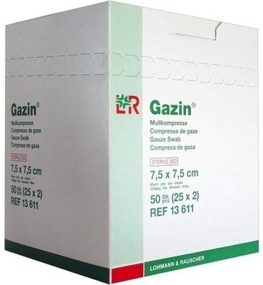 GAZIN Mullkomp.7,5x7,5 cm steril 8fach 50 St