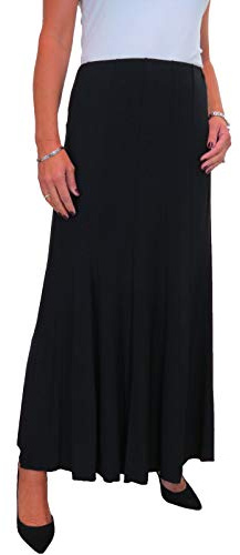 Women's Full Length Maxi Skirt 38 Fishtail Panelled Style Black (L)