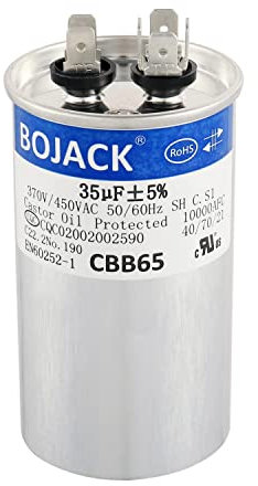 BOJACK 35uf 370 450 V AC CBB65 Motor y ventilador Arranque redondo Condensador 35 MFD 10000 AFC