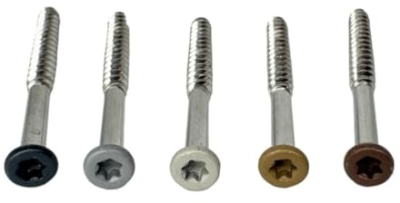 Ceta Painted Head Decking Screw for Composite Decking, Colour Matched Screw, Coloured Screws, 4.2 x 55mm Stainless Steel Colour Coded Screws, 5 Colours, Pack of 50. (Charcoal (RAL7021))