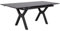 MR. DEKO® Ausziehtisch Granada Dark Grey | Tischplatte gesinterter Stein 160/210 x 90 x 78 cm | Schwarzes X-Bein Tischgestell aus Aluminium | Keramikplatte für 8 Personen