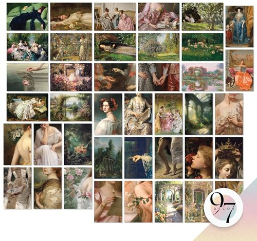 97 Decor Victorian Wall Decor - 40 Pcs Vintage Art Prints, Coquette French Paintings, Antique Aesthetic Photo Collage for Home Bedroom