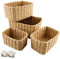 Zosenyer Aufbewahrungskorb Geflochten, 4er Stapelbarer Badezimmer Körbe Aufbewahrung, Storage Basket für Wohnzimmer Küchen Kinderzimmer Bad, Geeignet Als Windel Organizer und Besteckkorb (Coffee)