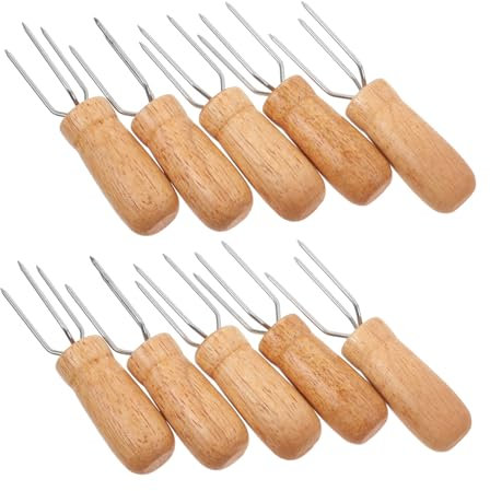 ibasenice 10 Piezas Tenedor De Barbacoa Soporte Para Pinchos Palo De Moxa Puede Maíz Soporte Para Brochetas De Barbacoa Jarabe De Maíz Cosa De La Mano Harina De Maíz De Madera Marrón Claro