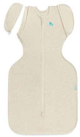 Love To Dream™ Swaddle UP™ Übergangsschlafsack, groß (8,5–11 kg) – Twigs Oatmeal | Eng anliegend, abnehmbare Flügel | 1,0 Tog, Frühling & Sommer 20–24 °C | Waschbare Stretch-Baumwolle