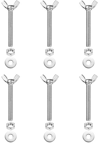 PATIKIL M8-1.25 x 60 mm Wing Butterfly Screw, 6 Pcs 304 Stainless Steel Wing Nuts and Bolts Machine Fastener Thumb Hand Screws for Electronic Equipment DIY Tools, Silver