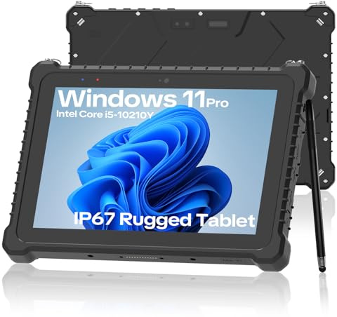 NORQIN Tablet PC Robusta 10.1,Windows 11 Pro Rugged PC,Intel i5-10210Y,16GB+256GB,IP67 Waterproof,8000mAh,Pantalla legible luz Solar 700 nits,4G LTE/GPS/WIFI6/BT,para Industrial Construcción