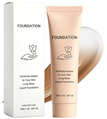 Colour Changing Foundation - Intelligent Color Correcting Foundation for Dark Skin - Tone-Adapting Liquid Foundation, Natural Lightweight Base with Moisturising Feel, Buildable Coverage Daily Makeup