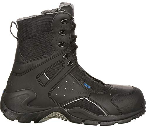 ROCKY 1st Med Carbon Fiber Toe Puncture-Resistant Side-Zip Waterproof Public Service Boot, Black, Size 10(ME)